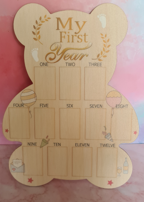 Herinneringenbord voor het eerste levensjaar van de baby