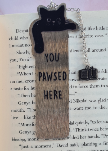 Boekenlegger “You Pawsed Here” – Cadeau voor Kattenliefhebbers